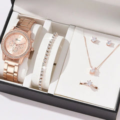 Women's Three - eye Quartz Diamond - embedded Watch - Show Gadgets