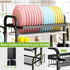 3 Tier Dish Drainer Rack With Drip Tray Cutlery Holder Plate Rack Kitchen Sink - Show Gadgets