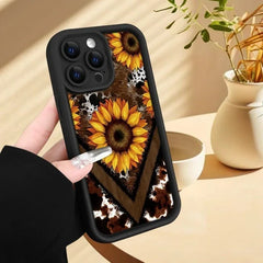 Personalized Leopard Print Sunflower Silicone Phone Case - Show Gadgets