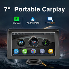 Portable Car Stereo Wireless CarPlay & Android Auto, Car Radio 7inches Touchscreen, Bluetooth5.0, Mirror Link, Maps Navigation, Voice Control, AUX Cable Vehicles - Show Gadgets