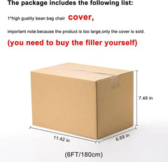 Bean Bag Chair Coverit Was Only A Cover, Not A Full Bean Bag Chair Cushion, Big Round Soft Fluffy PV Velvet Sofa Bed Cover, Living Room Furniture, Lazy Sofa Bed Cover,6ft Light Grey - Show Gadgets