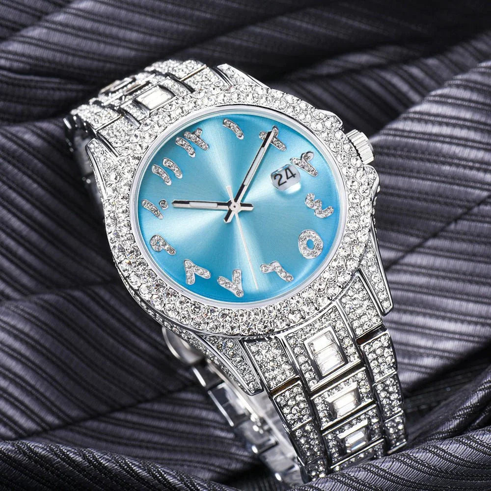 European & American Hip Hop Full Diamond Men's Quartz Watch – Ice Out in Style - Show Gadgets