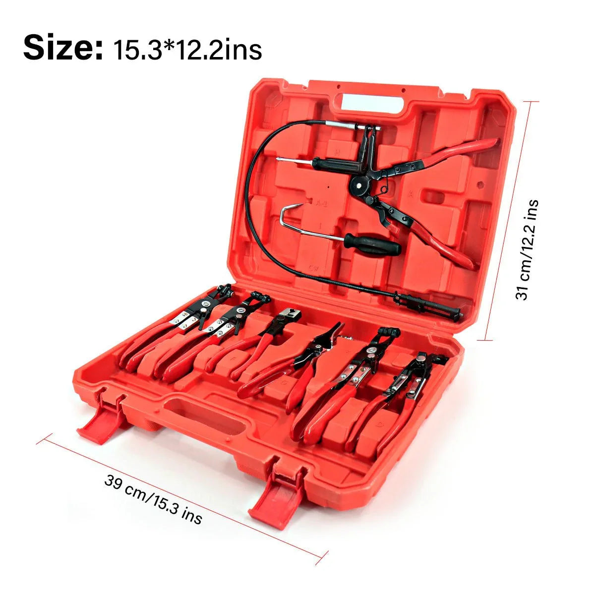 9Pc Hose Clamp Clip Pliers Kit Swivel Jaw Flat Angled Band Tool High Quality - Show Gadgets