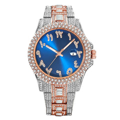 European & American Hip Hop Full Diamond Men's Quartz Watch – Ice Out in Style - Show Gadgets