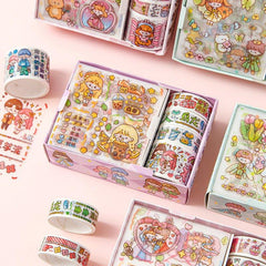Cute Tape Sticker Gift Box Cartoon Stickers Suit Children's Film Sticker - Show Gadgets