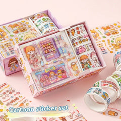 Cute Tape Sticker Gift Box Cartoon Stickers Suit Children's Film Sticker - Show Gadgets