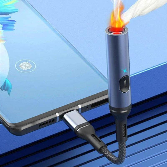 Mobile phone special windproof alloy charging fire maker igniter for outdoor use