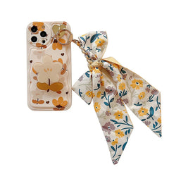 Autumn Leaves And Flowers With Bow Silk Scarf Phone Cases - Show Gadgets