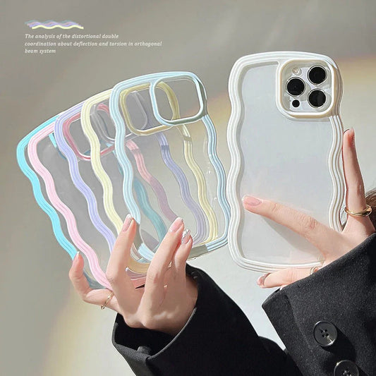 Trendy Wave Border Phone Case in Fun Candy Colors