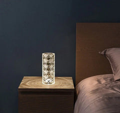 Nordic Crystal Lamp USB Table Lamps Bedroom Touch Dimming Atmosphere Diamond Night Light Rose Projector Lamp Decor - Show Gadgets