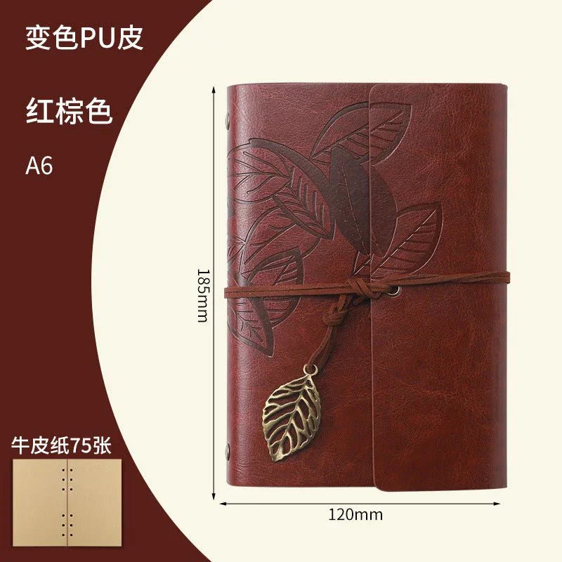 Creative Notebook Stationery One Leaf Zhiqiu Travel Diary Book Loose Leaf Vintage Leaves One Piece - Show Gadgets