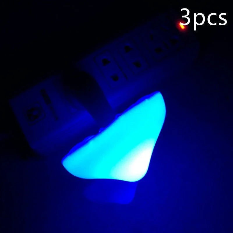 LED Night Light Mushroom Wall Socket Lamp EU US Plug Warm White Light - control Sensor Bedroom Light Home Decoration - Show Gadgets