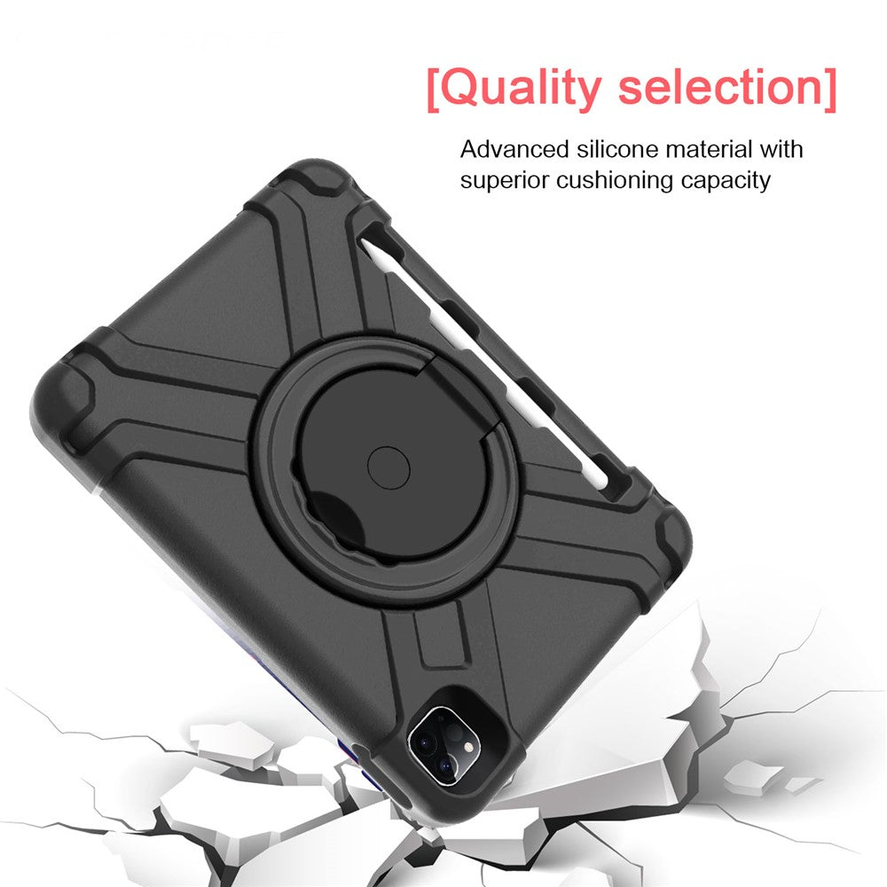 For Apple iPad Air (2020) / Air (2022) / Pro 11-inch (2022) / (2021) / (2020) 360-degree Swivel Kickstand PC + TPU Hybrid Tablet Case