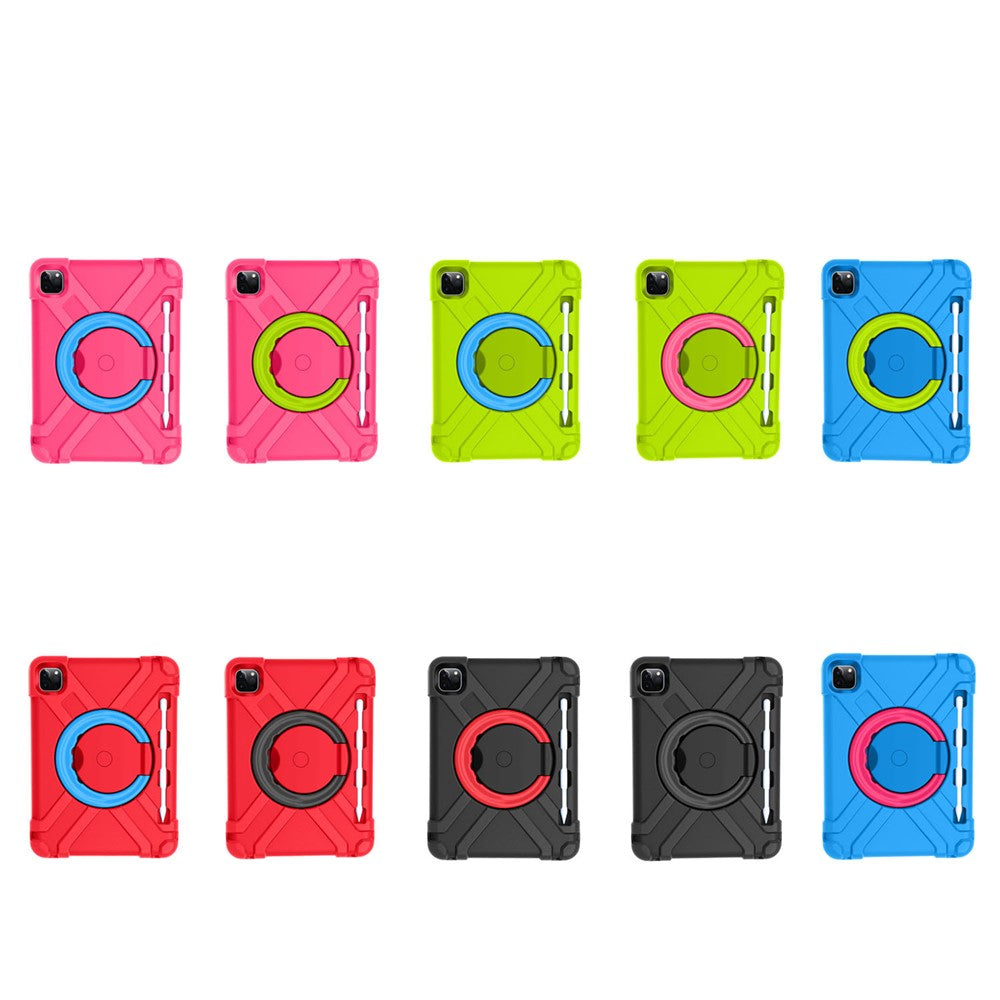 For Apple iPad Air (2020) / Air (2022) / Pro 11-inch (2022) / (2021) / (2020) 360-degree Swivel Kickstand PC + TPU Hybrid Tablet Case