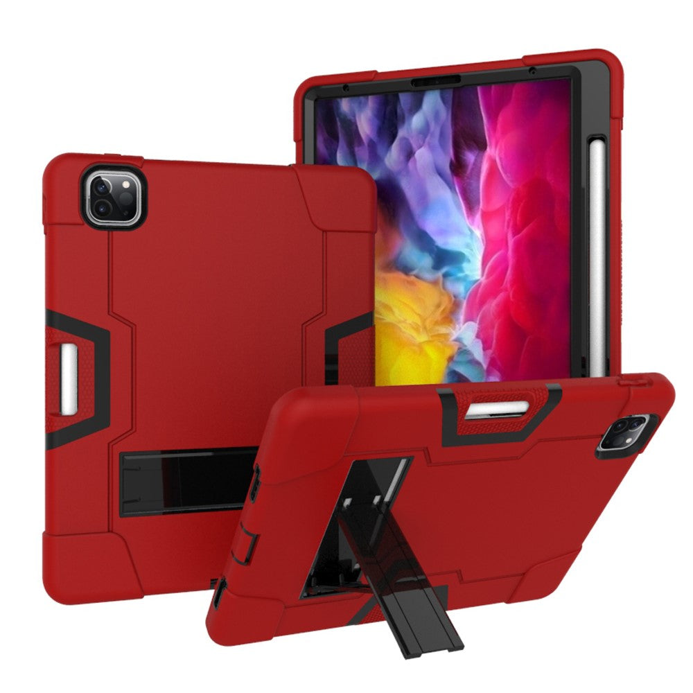 Color Splicing Shock Proof TPU + PC + Silicone Hybrid Case with Kickstand for iPad Pro 12.9 (2022) (2021) (2020)