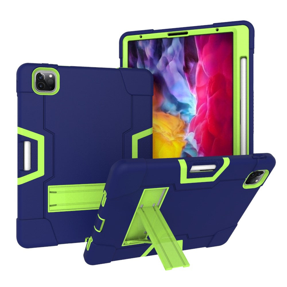 Color Splicing Shock Proof TPU + PC + Silicone Hybrid Case with Kickstand for iPad Pro 12.9 (2022) (2021) (2020)