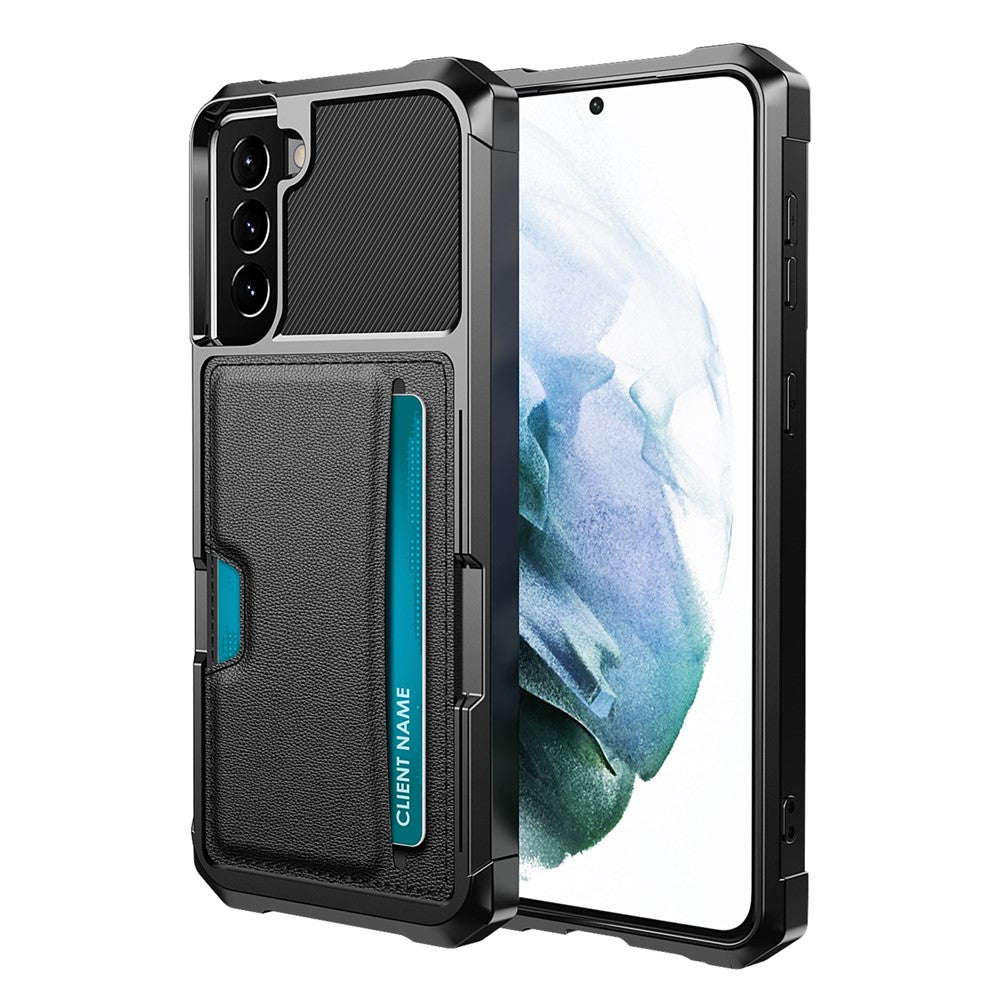 ZM02 Drop-proof Shockproof Card Slot Kickstand PU Leather + TPU Hybrid Case Phone Cover for Samsung Galaxy S22 5G