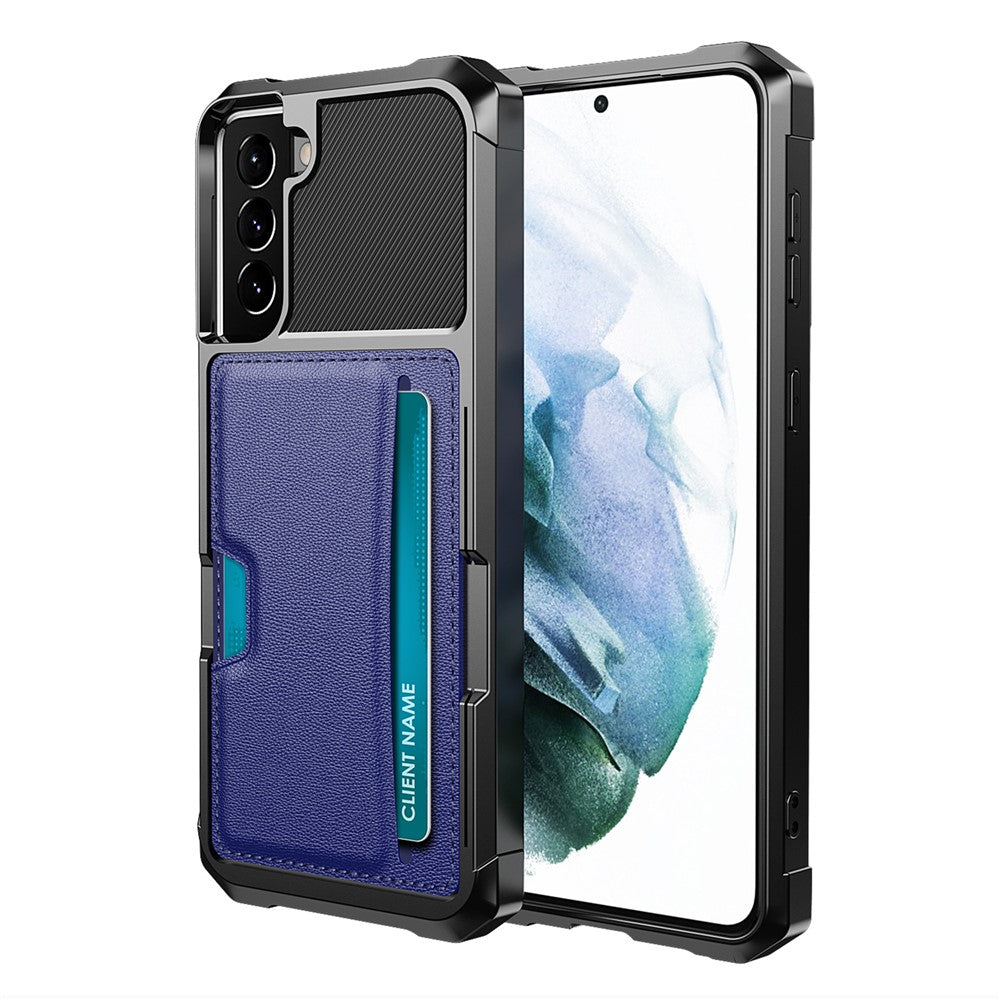 ZM02 Drop-proof Shockproof Card Slot Kickstand PU Leather + TPU Hybrid Case Phone Cover for Samsung Galaxy S22 5G