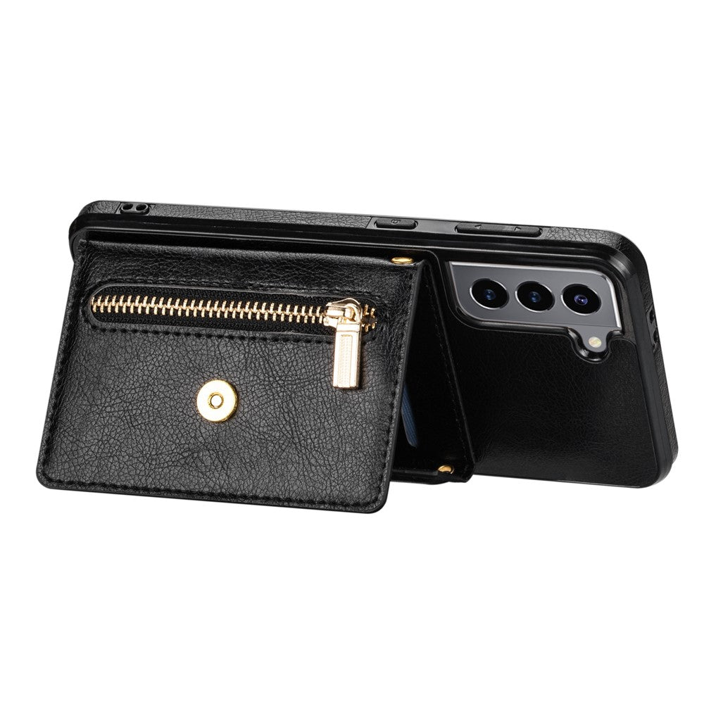 N.BEKUS for Samsung Galaxy S21 4G/5G Kickstand Design Wallet Dual-layer Protection PU Leather + TPU Cell Phone Case