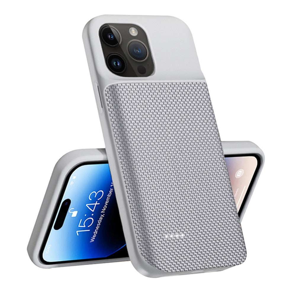 For iPhone 14 Pro Max 6800mAh Rechargeable Extended Battery Oxford Cloth Surface Phone Charger Back Case
