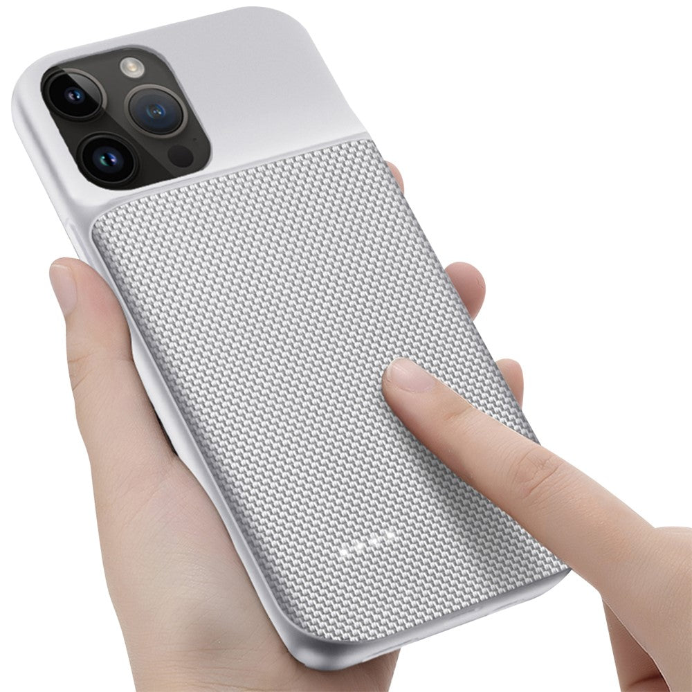 For iPhone 14 Pro Max 6800mAh Rechargeable Extended Battery Oxford Cloth Surface Phone Charger Back Case