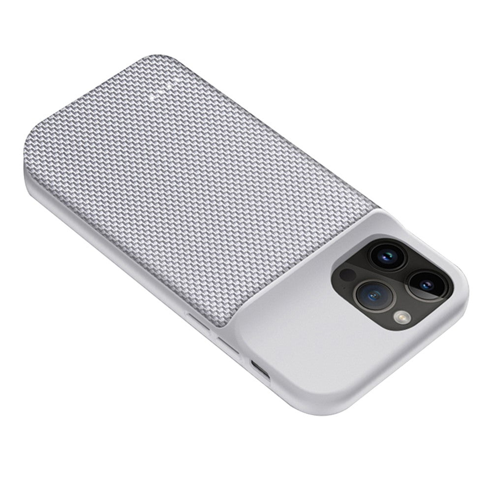 For iPhone 14 Pro Max 6800mAh Rechargeable Extended Battery Oxford Cloth Surface Phone Charger Back Case