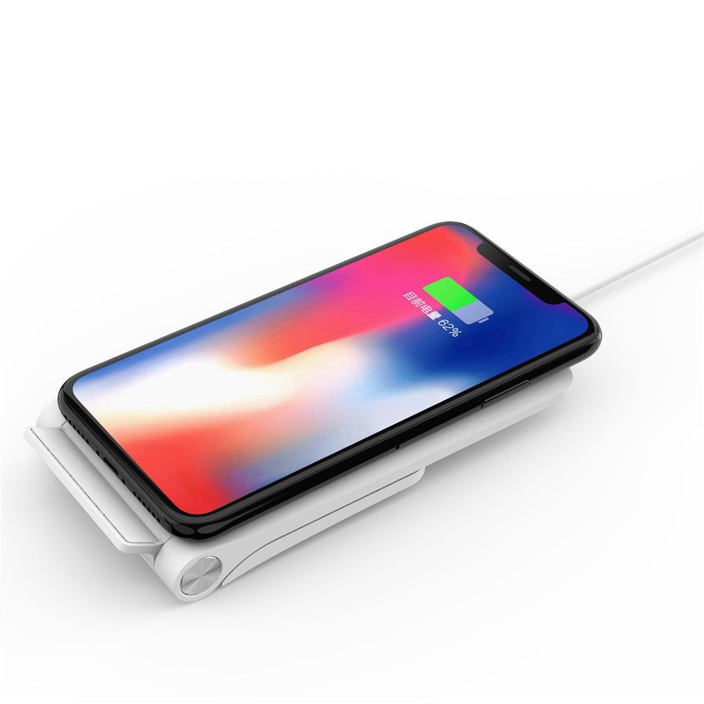 10W 2 Coils Qi Wireless Charger Folding Fast Wireless Charging Stand for iPhone Samsung etc.