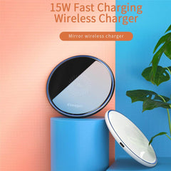 ESSAGER Mirror Series 15W Desktop Quick Charger Wireless Charging Pad (with 1m Type-C Cable)