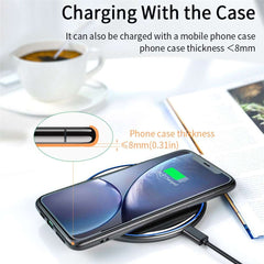 ESSAGER Mirror Series 15W Desktop Quick Charger Wireless Charging Pad (with 1m Type-C Cable)