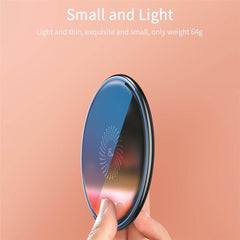 ESSAGER Mirror Series 15W Desktop Quick Charger Wireless Charging Pad (with 1m Type-C Cable)