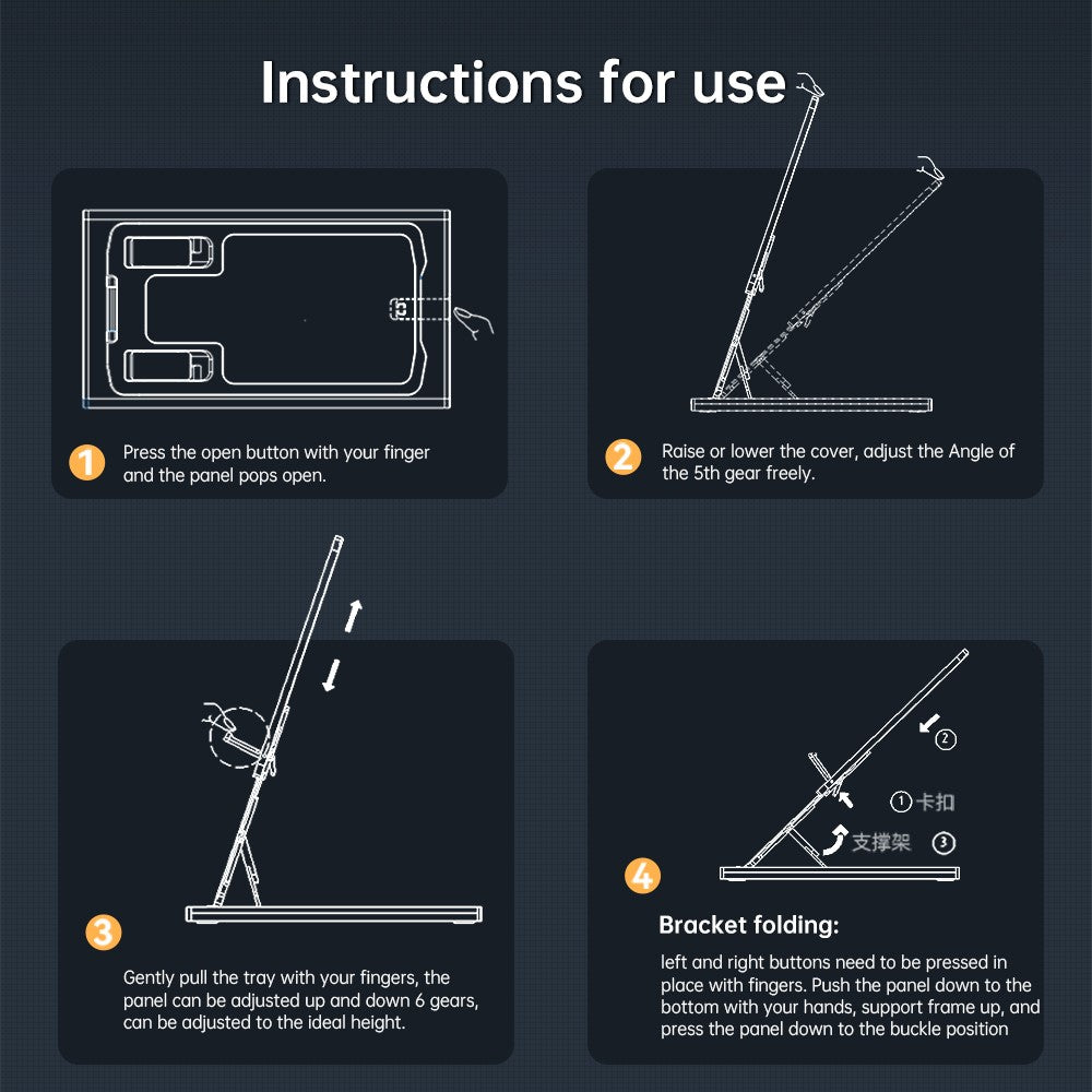 R-JUST HZ16 Universal Foldable Desktop Mobile Phone Tablet Holder Bracket Adjustable Metal Stand
