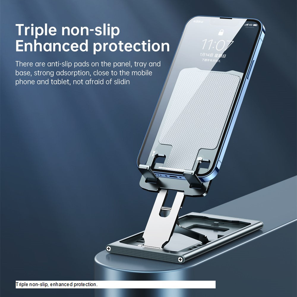 R-JUST HZ16 Universal Foldable Desktop Mobile Phone Tablet Holder Bracket Adjustable Metal Stand