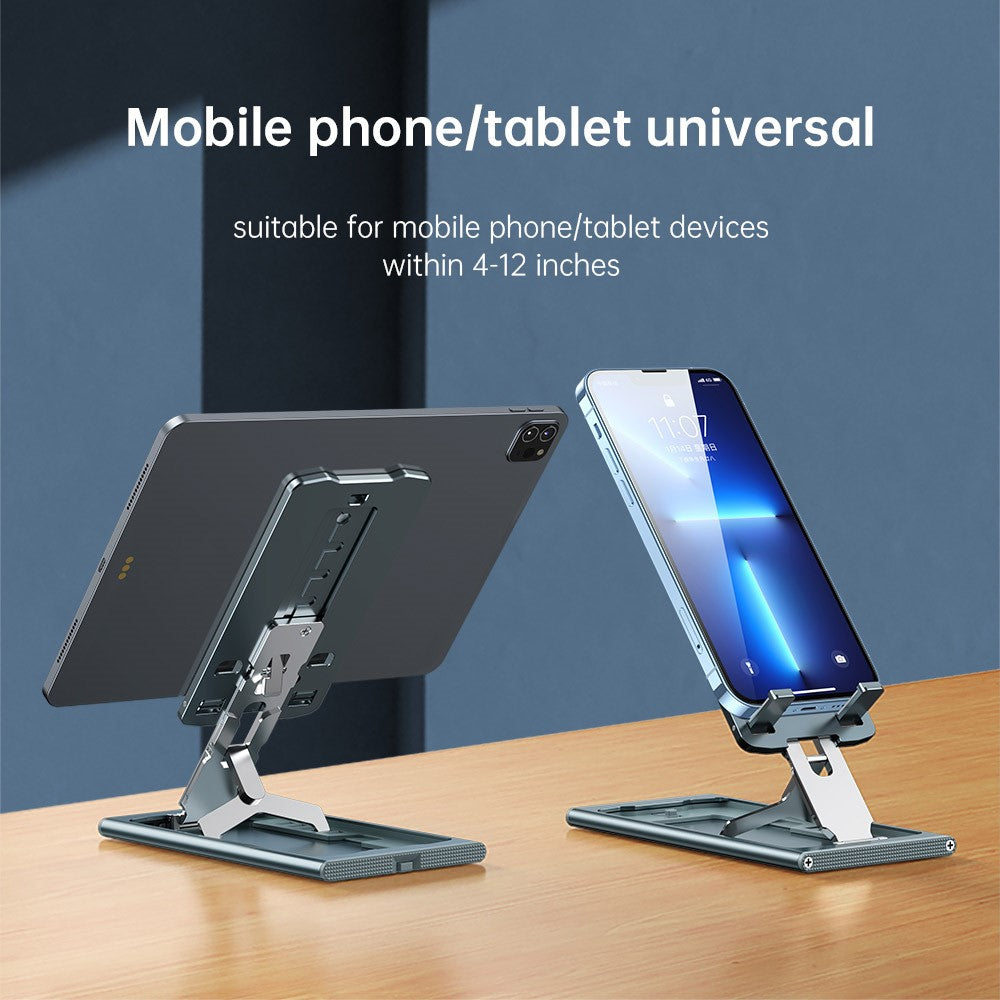 R-JUST HZ16 Universal Foldable Desktop Mobile Phone Tablet Holder Bracket Adjustable Metal Stand