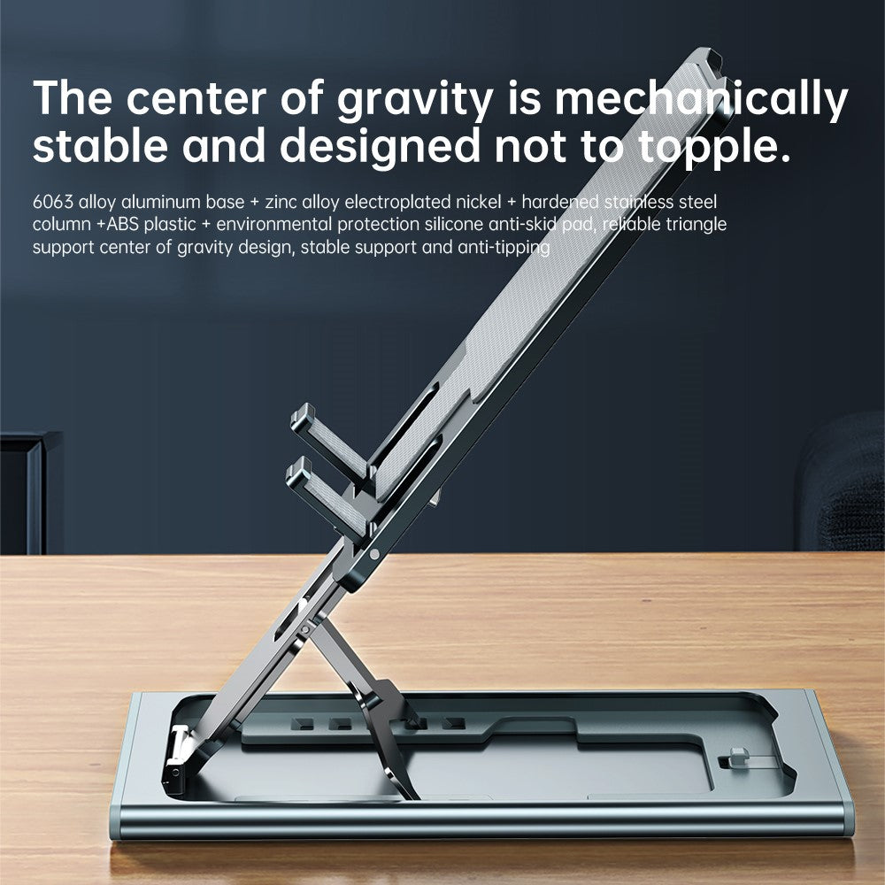 R-JUST HZ16 Universal Foldable Desktop Mobile Phone Tablet Holder Bracket Adjustable Metal Stand