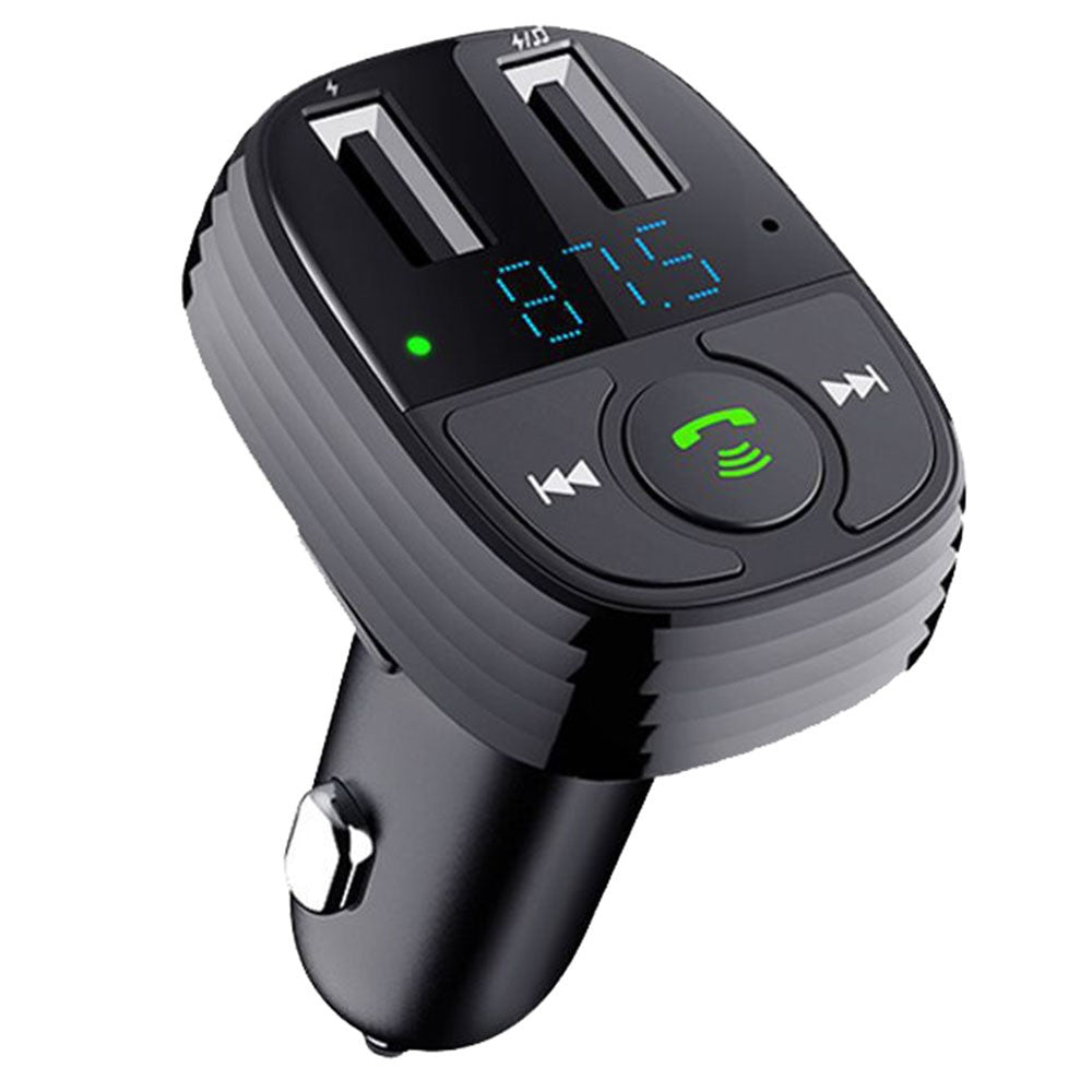 LOHEE S-11 Dual USB Ports FM Transmitter Bluetooth-compatible Calls Car Charger Cigarette Lighter Adapter