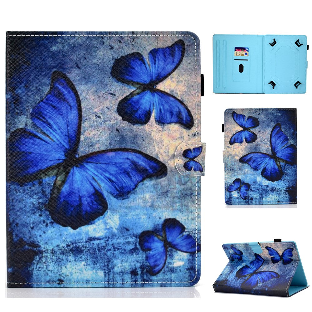 Patterned 10 inches Tablet Universal PU Leather Stand Case with Card Holder for iPad 9.7 (2018) / Microsoft Surface Go