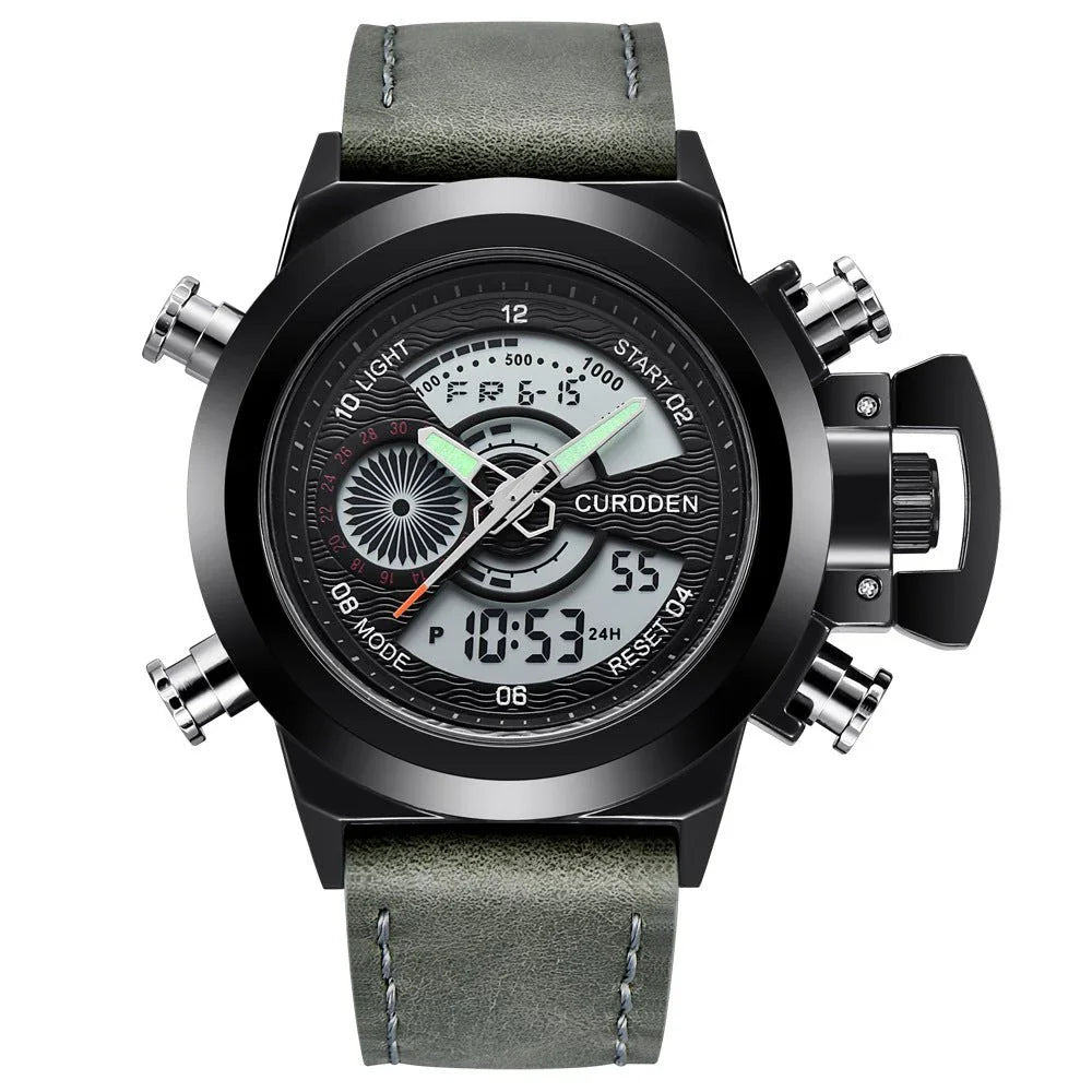 Fashion Belt Multi - functional Double Display Sports Watch For Men - Show Gadgets
