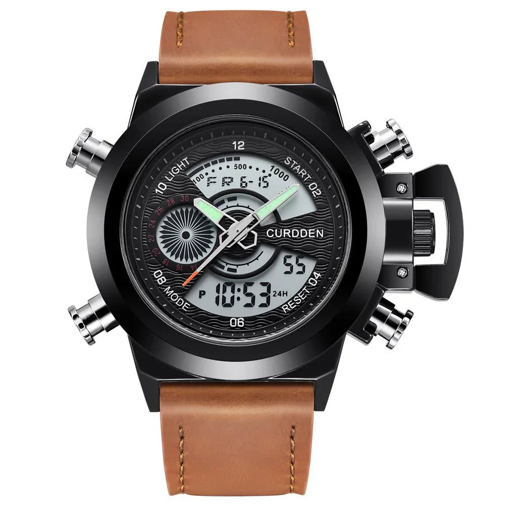 Fashion Belt Multi - functional Double Display Sports Watch For Men - Show Gadgets