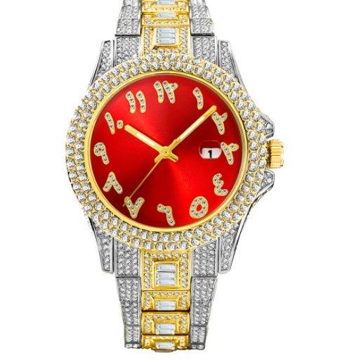 European & American Hip Hop Full Diamond Men's Quartz Watch – Ice Out in Style - Show Gadgets