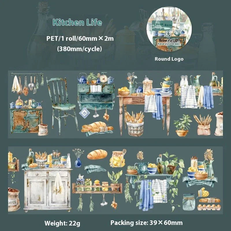 Beautiful Day Life Scene Landscaping Washi Tape – Decorative Adhesive for Journals, Scrapbooks & Crafts - Show Gadgets