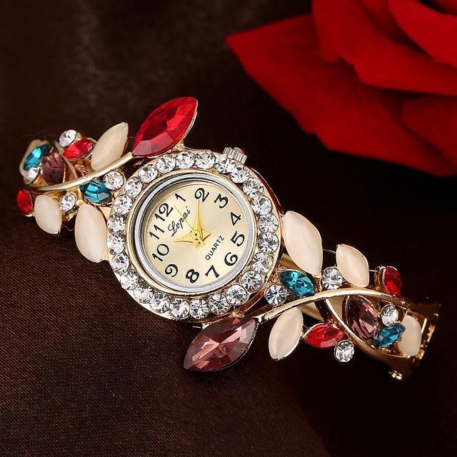 Trendy Diamond Colorful Crystal Women's Bracelet Watch - Show Gadgets