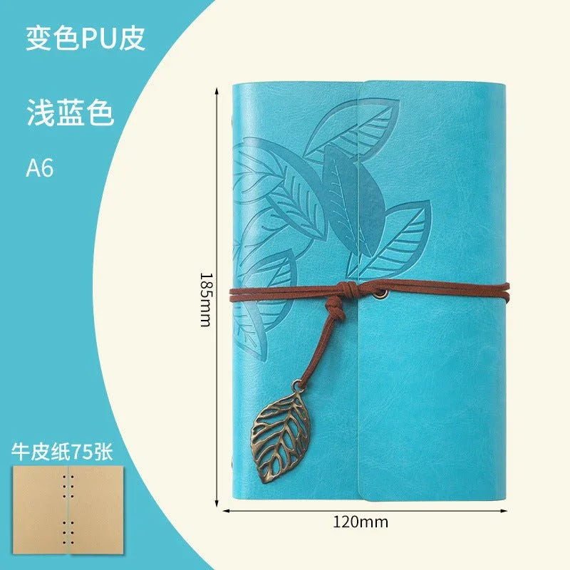 Creative Notebook Stationery One Leaf Zhiqiu Travel Diary Book Loose Leaf Vintage Leaves One Piece - Show Gadgets