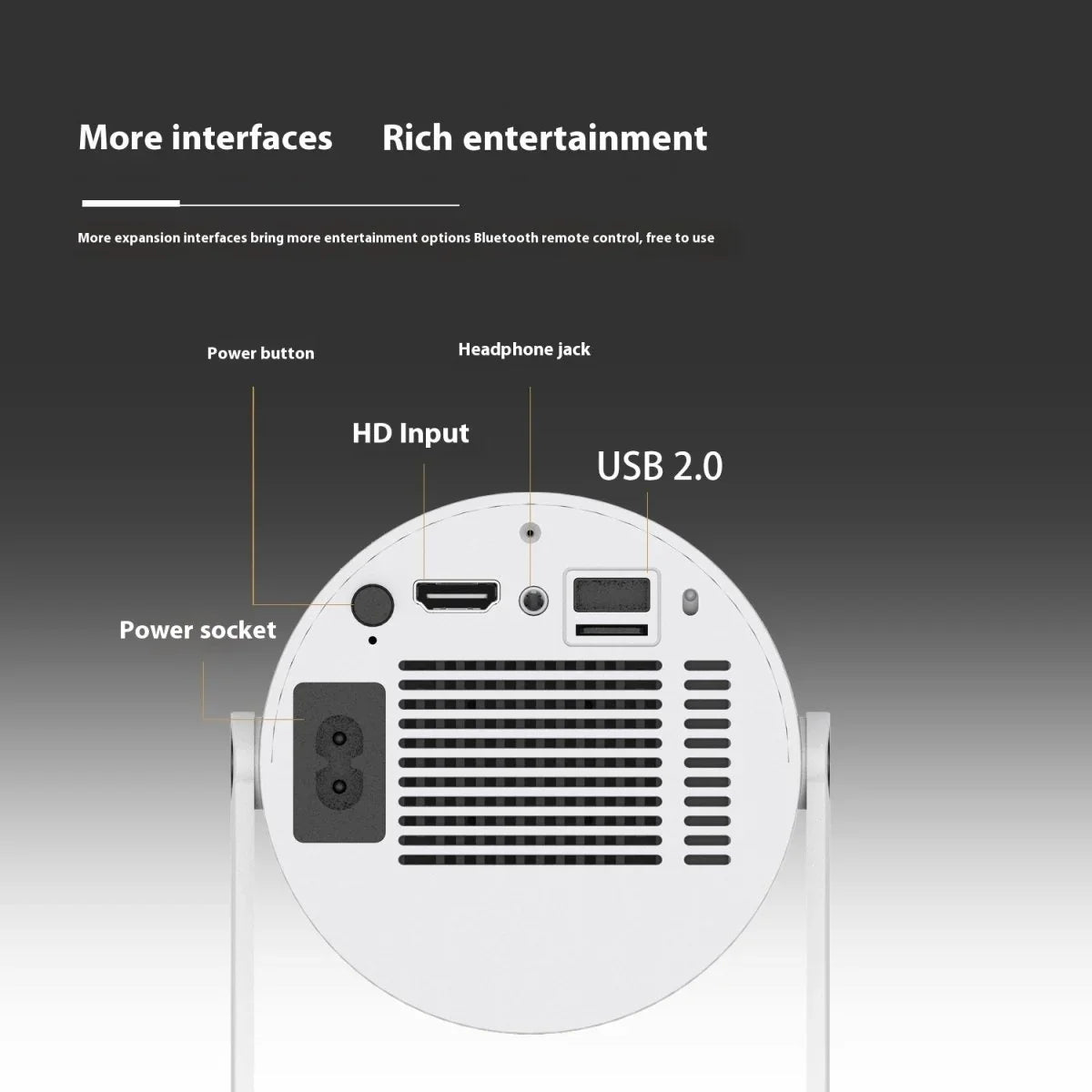Portable Projector Small Straight Projector For Home Use 180 Degrees Projection Angle Automatic Focus Home Video Projector - Show Gadgets