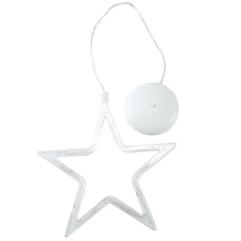 Christmas LED Suction Cup Chandelier Lights – Santa Claus, Elk & Snowman Window Decorations - Show Gadgets