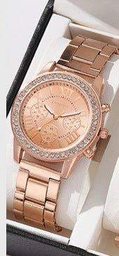 Women's Three - eye Quartz Diamond - embedded Watch - Show Gadgets