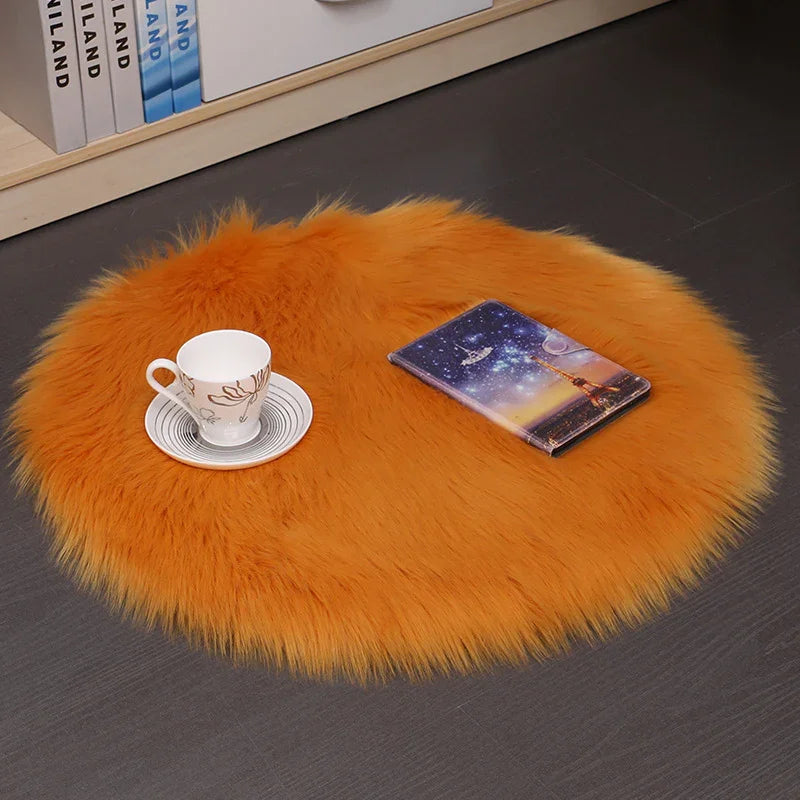Hair Plush Wool Round Carpet – Soft Bedroom Floor Mat for Home Comfort - Show Gadgets