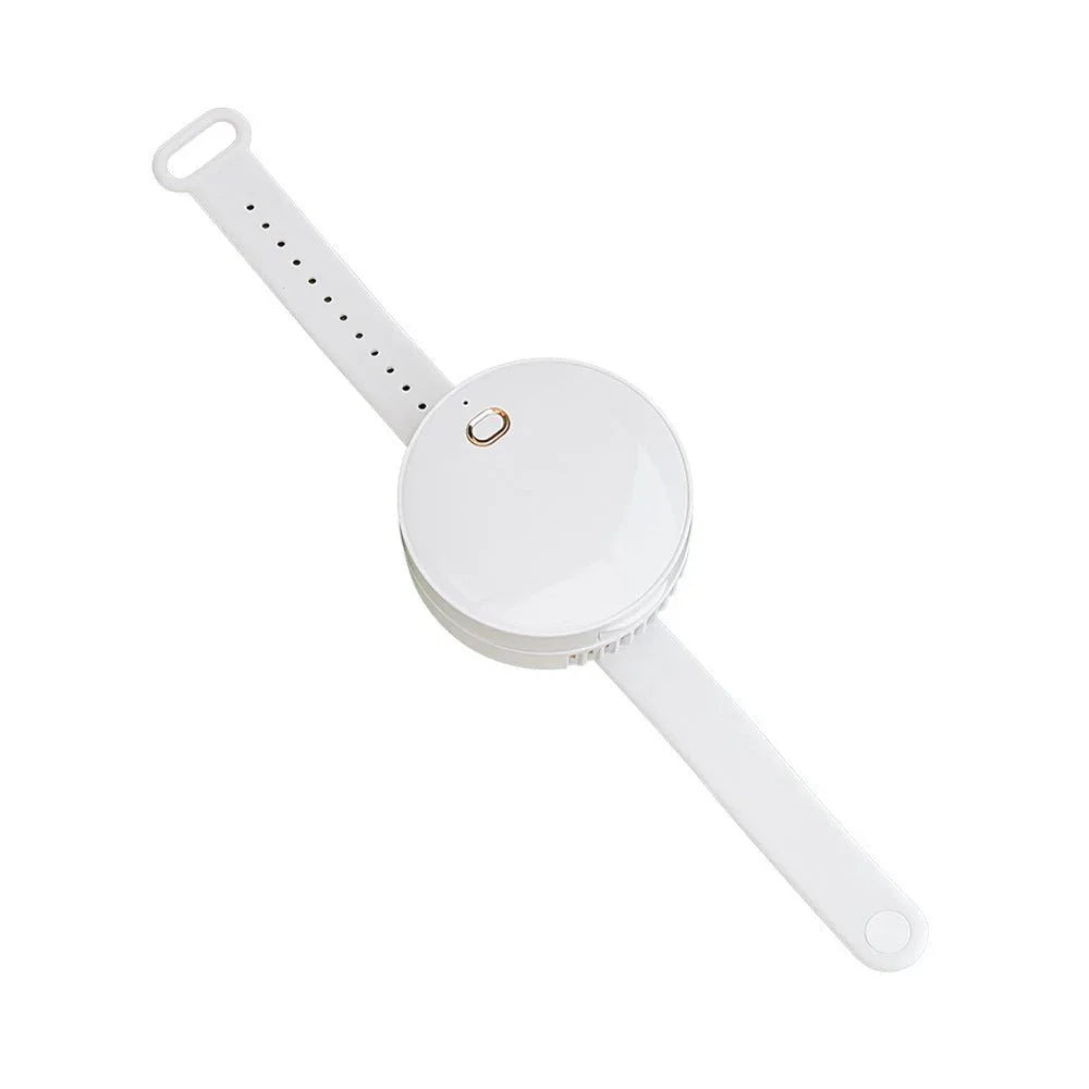 Portable Wrist Fan Mirror Leafless USB Rechargeable 3 Speed Adjustable Air Cooler Handheld - Show Gadgets