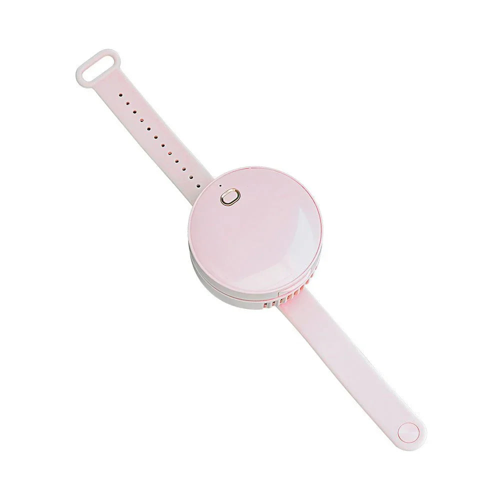 Portable Wrist Fan Mirror Leafless USB Rechargeable 3 Speed Adjustable Air Cooler Handheld - Show Gadgets