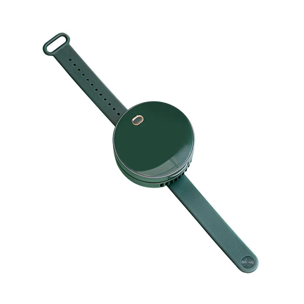 Portable Wrist Fan Mirror Leafless USB Rechargeable 3 Speed Adjustable Air Cooler Handheld - Show Gadgets