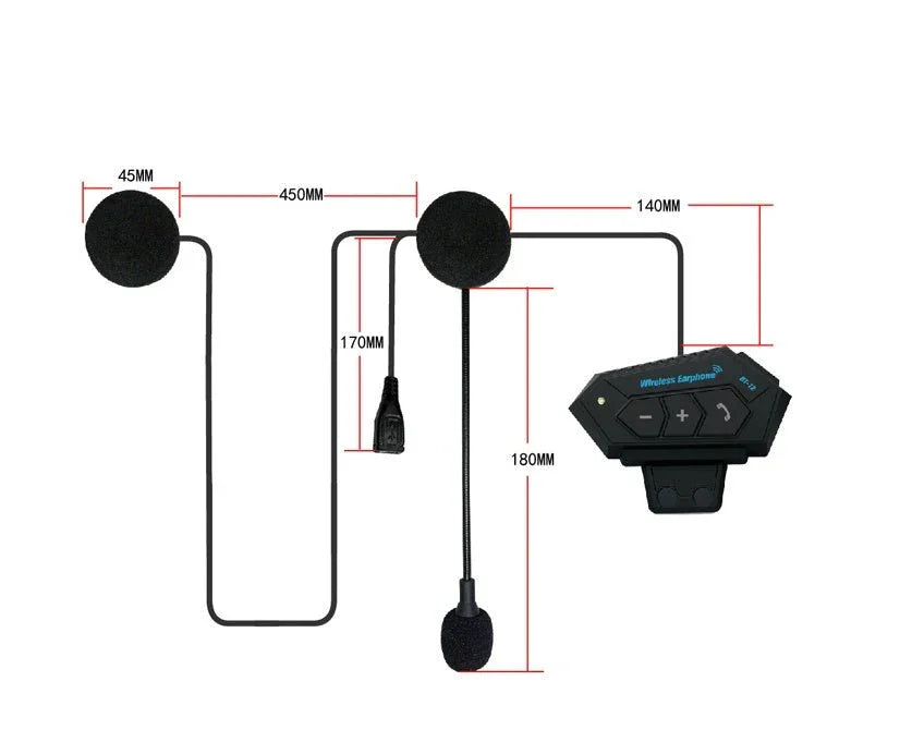 Motorcycle Helmet Bluetooth Headset Wireless Built - in All - in - one - Show Gadgets
